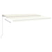 Copertină retractabilă manual cu LED, crem, 500x300 cm - WALTI WALTI