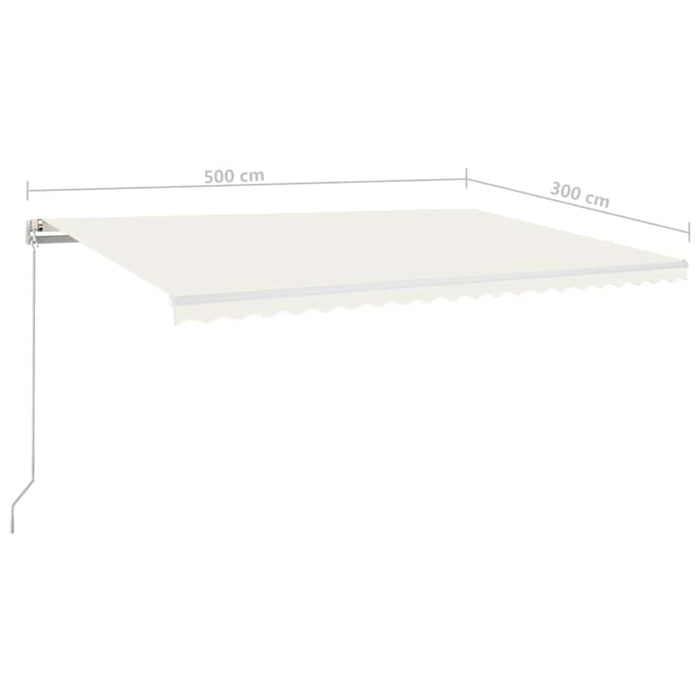 Copertină retractabilă manual cu LED, crem, 500x300 cm - WALTI WALTI
