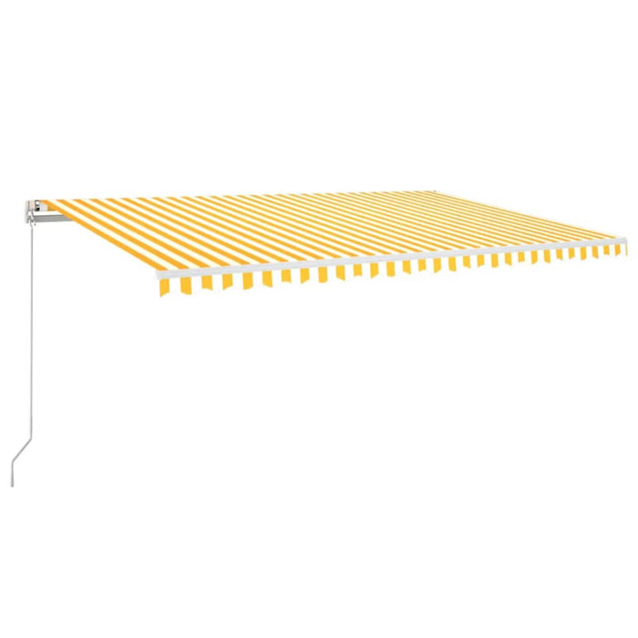 Copertină retractabilă manual cu LED, galben și alb, 500x300 cm WALTI