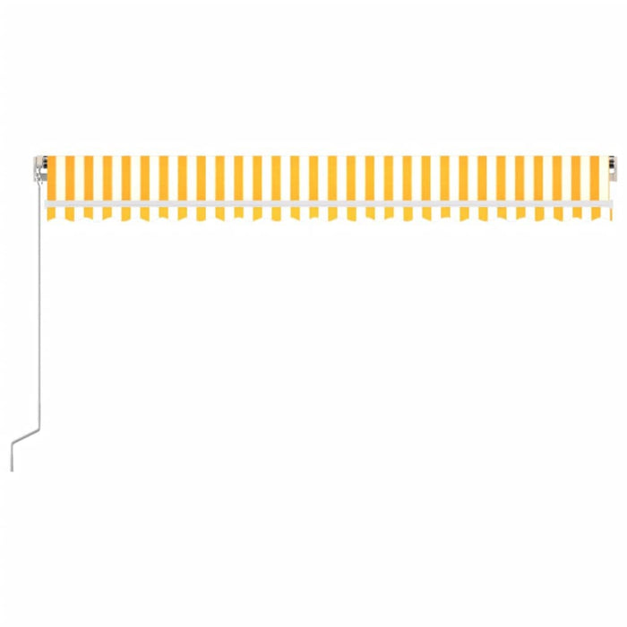 Copertină retractabilă manual cu LED, galben și alb, 500x300 cm WALTI