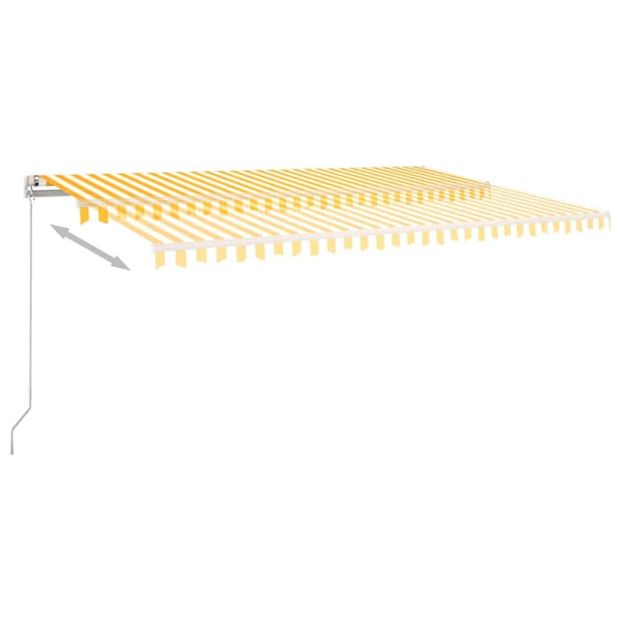 Copertină retractabilă manual cu LED, galben și alb, 500x300 cm WALTI