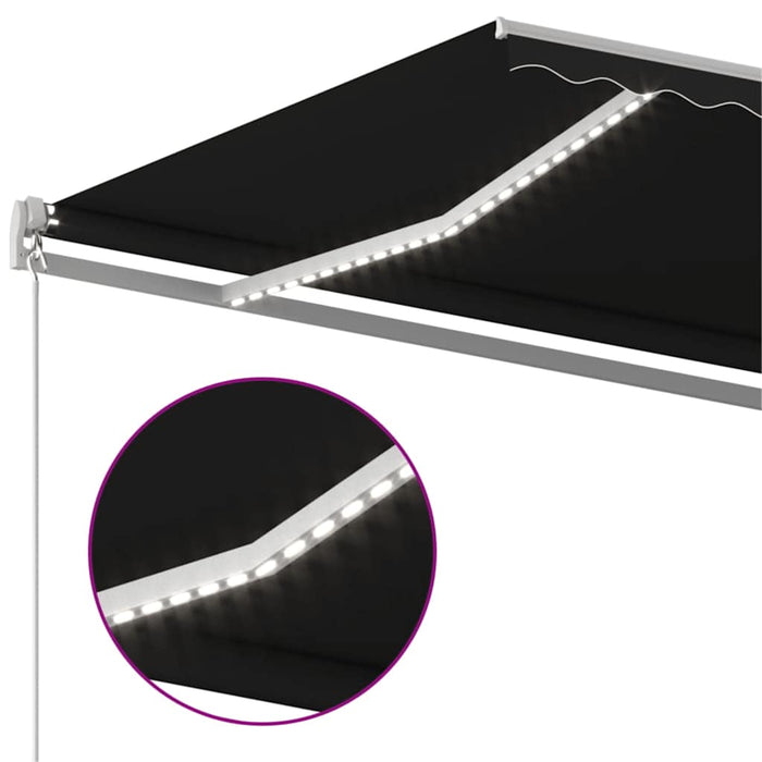 Copertină retractabilă manual cu LED, antracit, 500x300 cm - WALTI WALTI