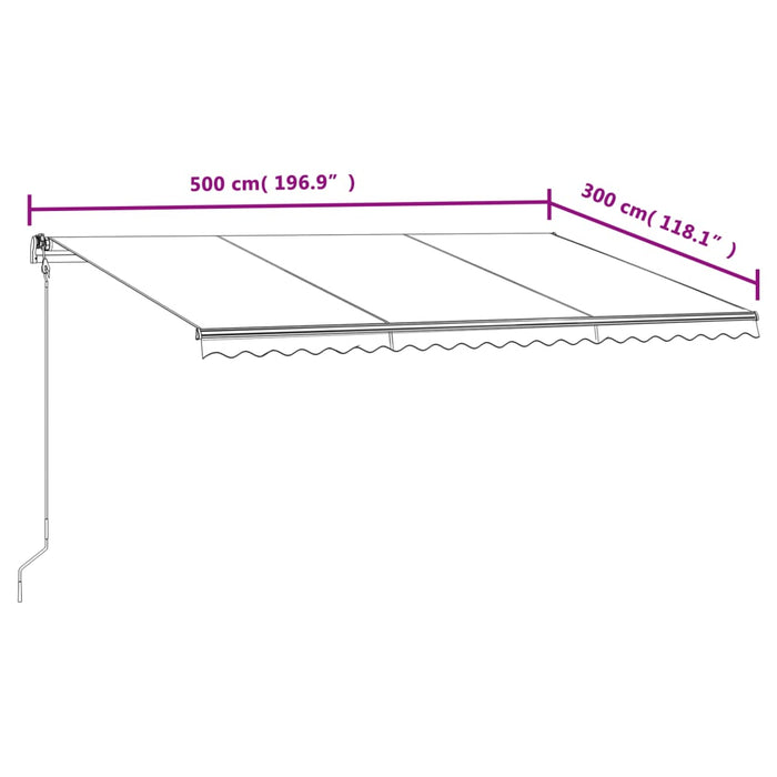 Copertină retractabilă automat, crem, 500x300 cm - WALTI WALTI