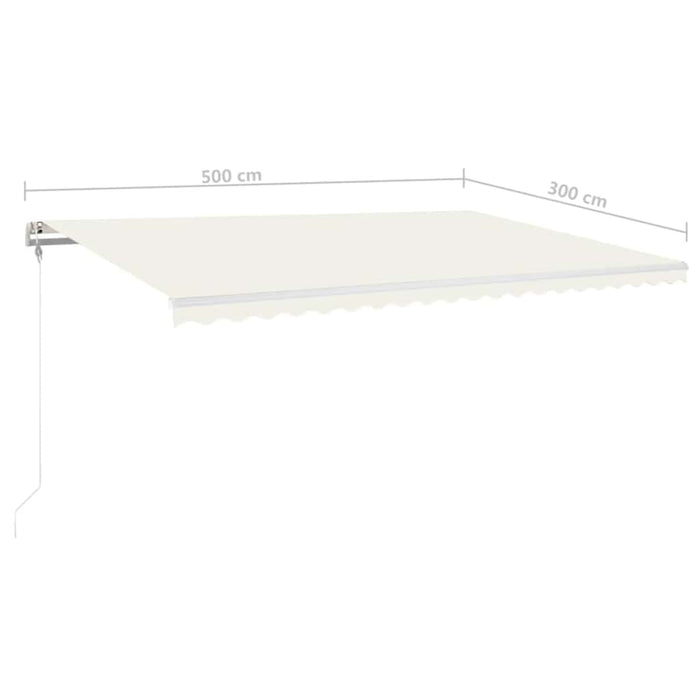 Copertină automată cu senzor vânt & LED, crem, 500x300 cm - WALTI WALTI