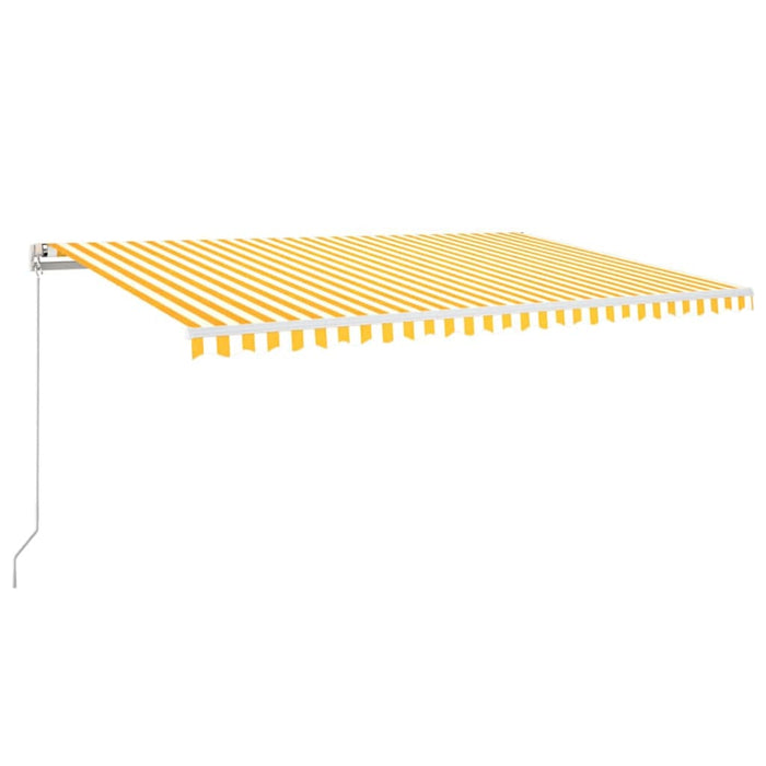 Copertină automată cu senzor vânt & LED, galben&alb, 500x300 cm WALTI