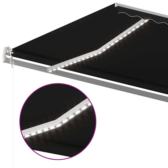 Copertină automată cu senzor vânt & LED, antracit, 500x300 cm - WALTI WALTI