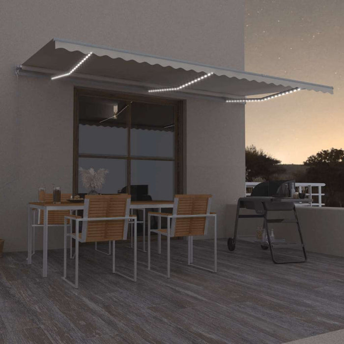 Copertină retractabilă manual cu LED, crem, 600x300 cm WALTI