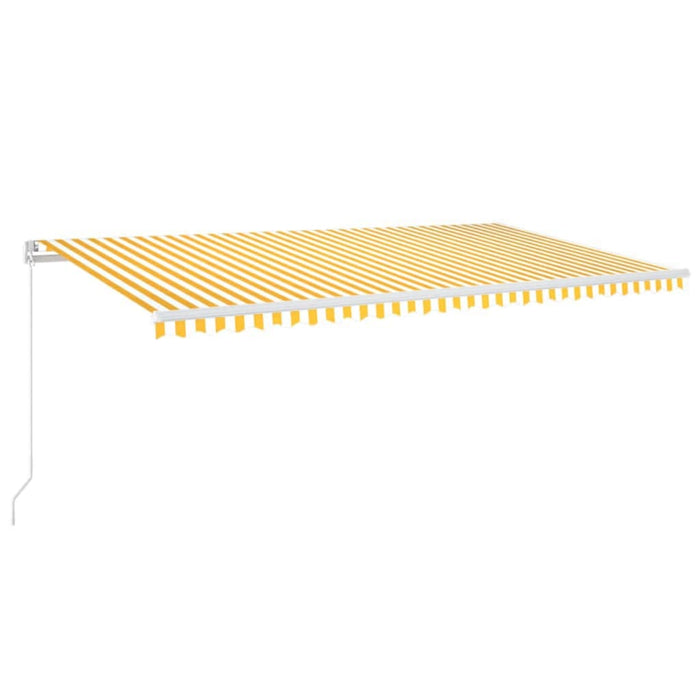 Copertină retractabilă manual cu LED, galben și alb, 600x300 cm WALTI