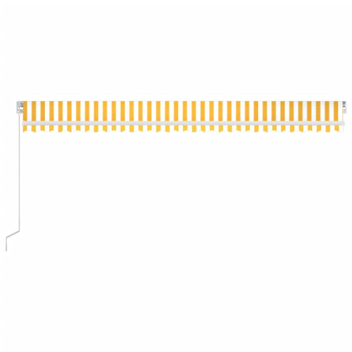 Copertină retractabilă manual cu LED, galben și alb, 600x300 cm WALTI