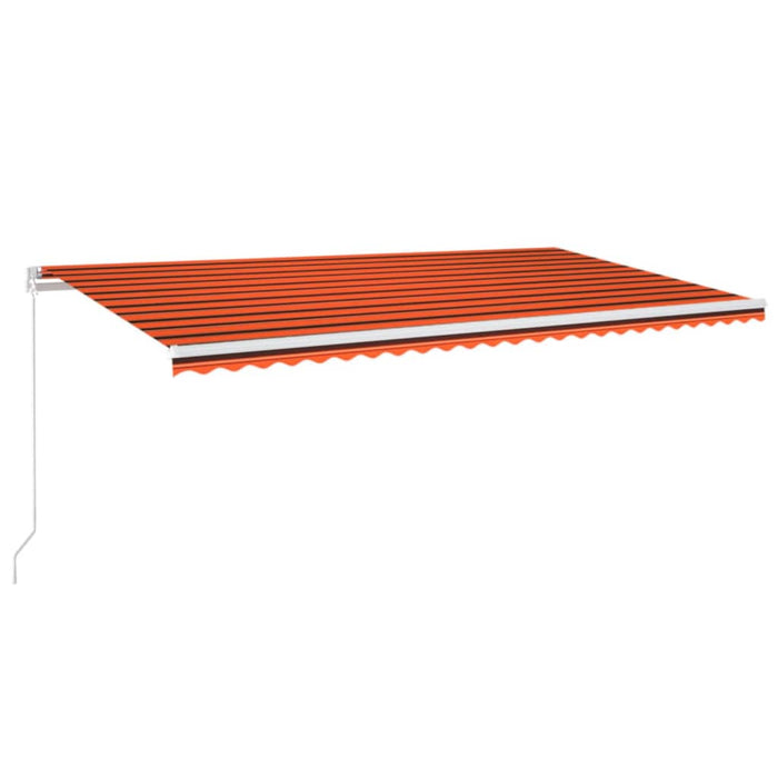 Copertină retractabilă manual, LED, portocaliu&maro, 600x300 cm WALTI