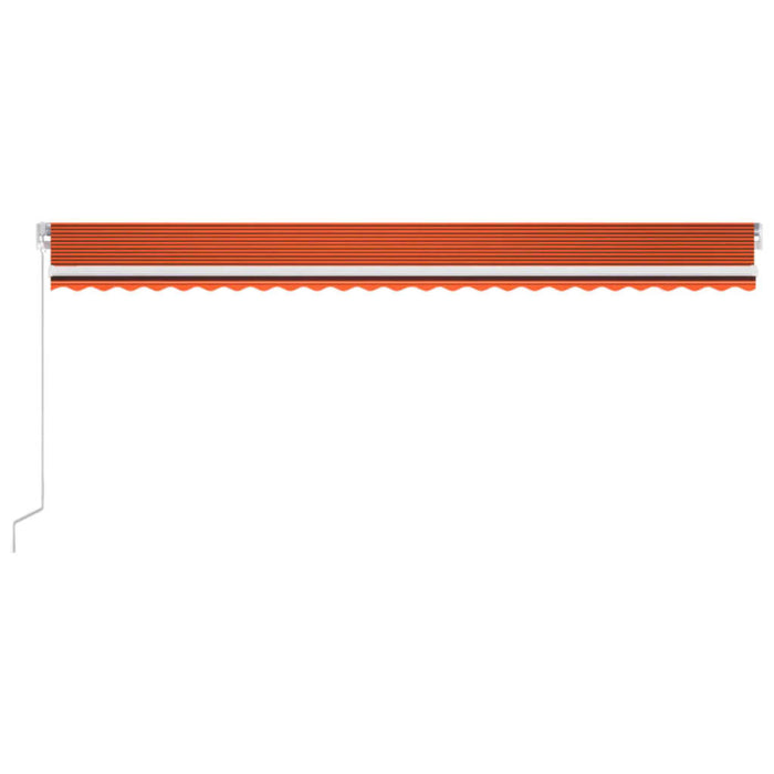 Copertină retractabilă manual, LED, portocaliu&maro, 600x300 cm WALTI