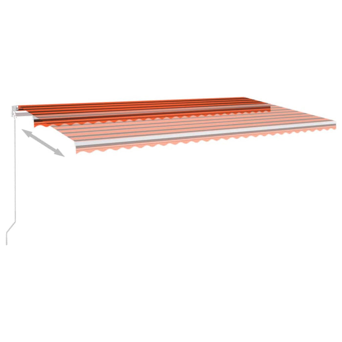 Copertină retractabilă manual, LED, portocaliu&maro, 600x300 cm WALTI