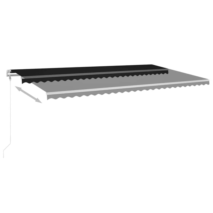 Copertină automată cu senzor vânt & LED, antracit, 600x300 cm WALTI