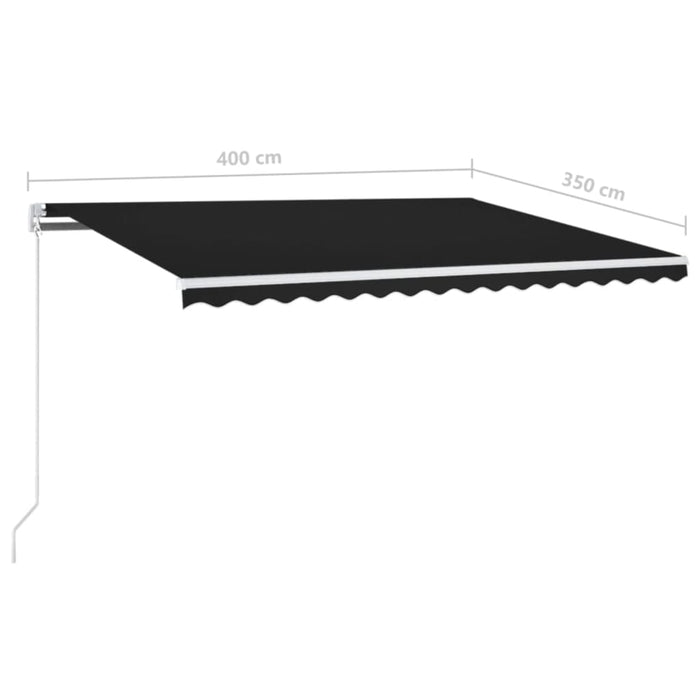 Copertină retractabilă manual, antracit, 400x350 cm - WALTI WALTI