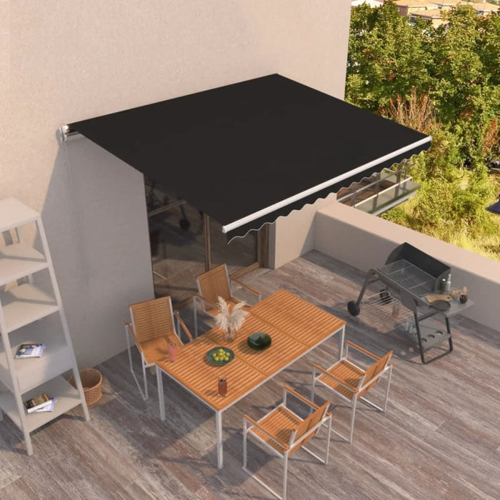 Copertină retractabilă manual, antracit, 400x350 cm - WALTI WALTI