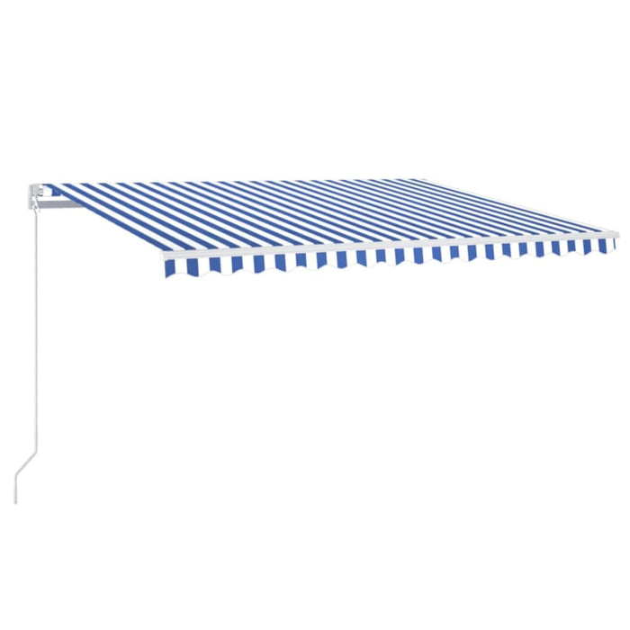 Copertină retractabilă manual cu LED, albastru/alb, 400x350 cm WALTI