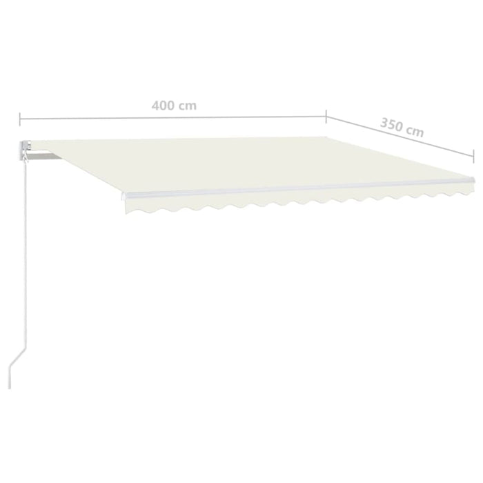 Copertină retractabilă manual cu LED, crem, 400x350 cm WALTI