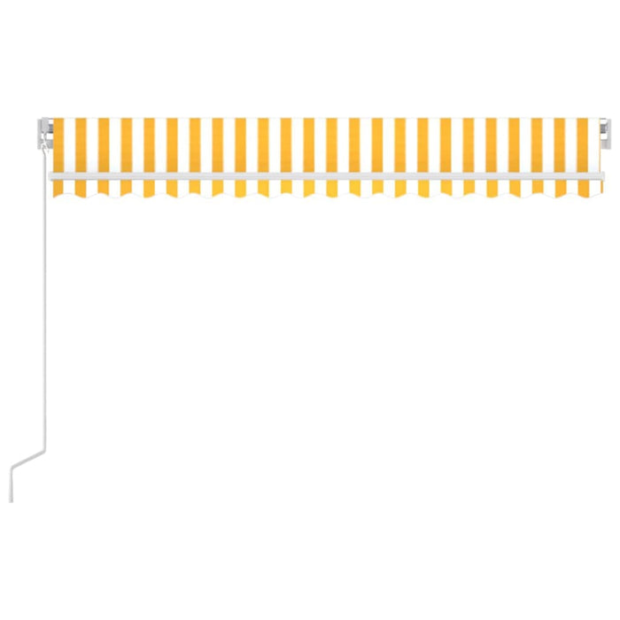 Copertină retractabilă manual cu LED, galben și alb, 400x350 cm WALTI