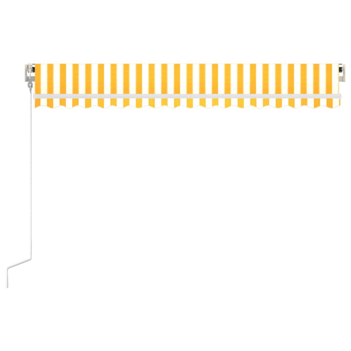 Copertină retractabilă automat, galben și alb, 400x350 cm - WALTI WALTI