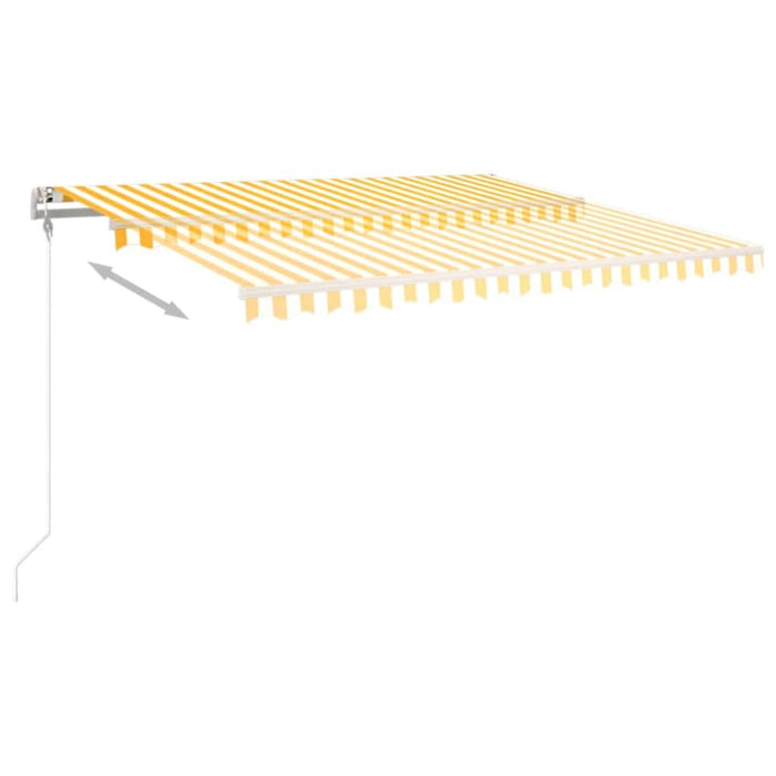 Copertină retractabilă automat, galben și alb, 400x350 cm - WALTI WALTI
