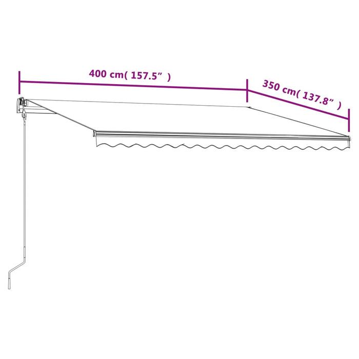 Copertină retractabilă automat, galben și alb, 400x350 cm - WALTI WALTI