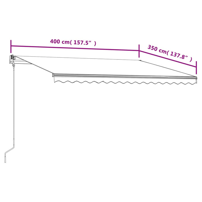 Copertină retractabilă automat, antracit, 400x350 cm - WALTI WALTI