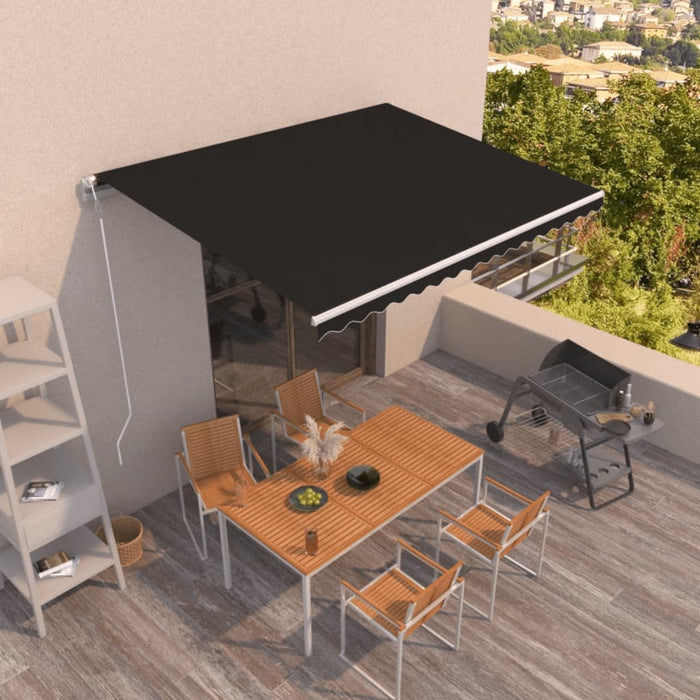Copertină retractabilă automat, antracit, 400x350 cm - WALTI WALTI