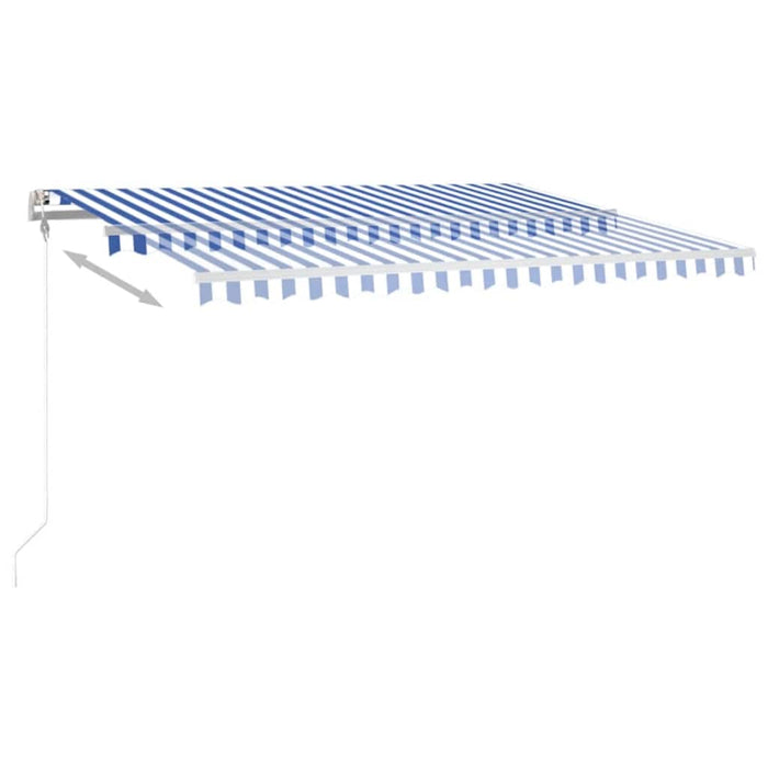 Copertină automată cu senzor vânt&LED, albastru/alb, 400x350 cm WALTI