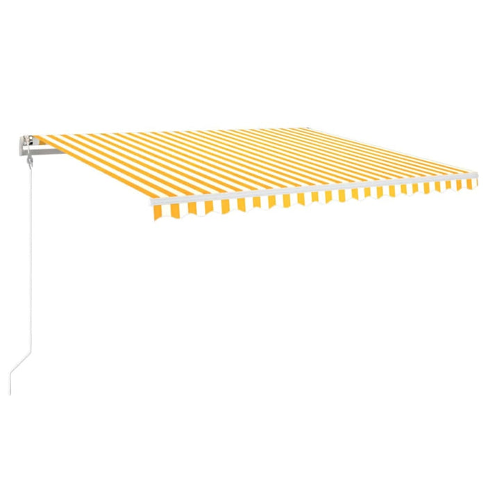 Copertină automată cu senzor vânt&LED, galben/alb, 400x350 cm WALTI