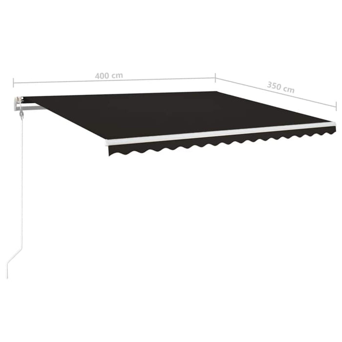 Copertină automată cu senzor vânt & LED, antracit, 400x350 cm - WALTI WALTI
