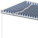 Copertină retractabilă manual, albastru și alb, 450x350 cm - WALTI WALTI