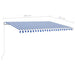 Copertină retractabilă manual, albastru și alb, 450x350 cm - WALTI WALTI