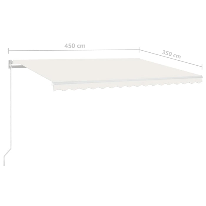 Copertină retractabilă manual, crem, 450x350 cm - WALTI WALTI