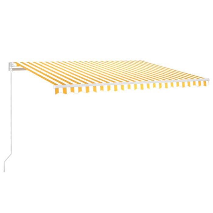 Copertină retractabilă manual, galben și alb, 450x350 cm - WALTI WALTI