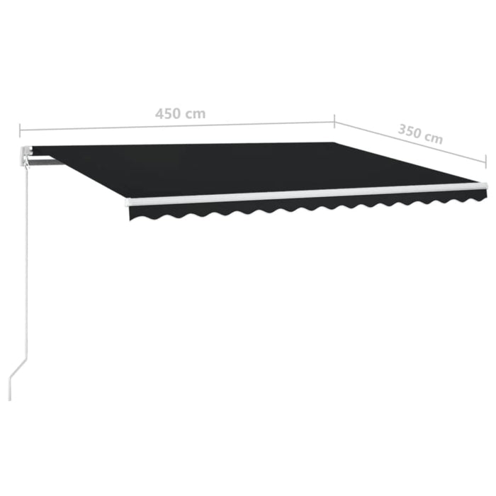 Copertină retractabilă manual, antracit, 450x350 cm - WALTI WALTI