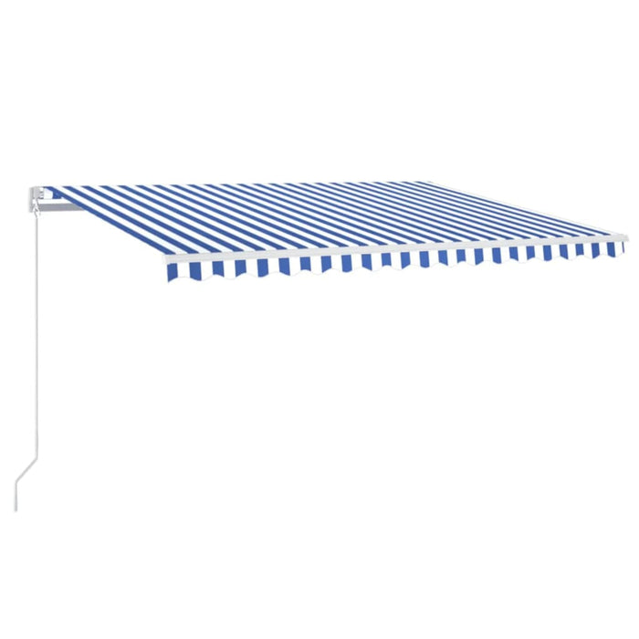 Copertină retractabilă manual cu LED, albastru/alb, 450x350 cm WALTI