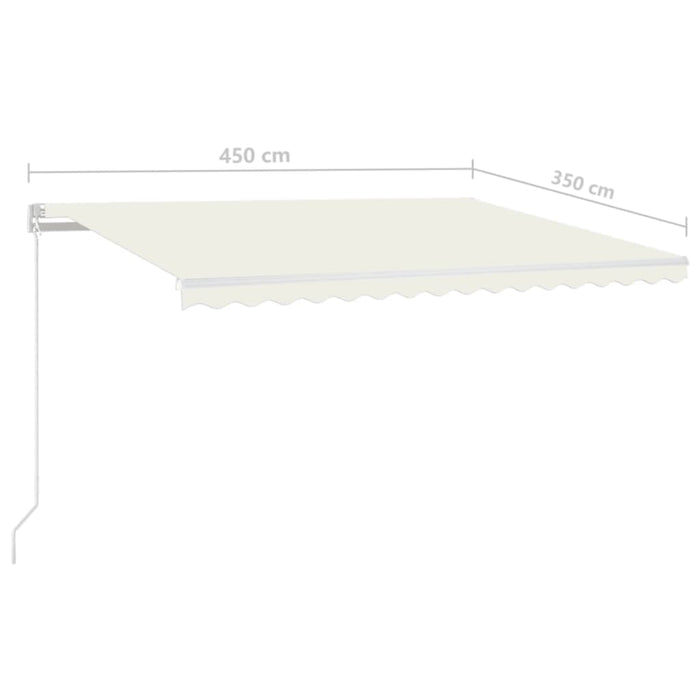 Copertină retractabilă manual cu LED, crem, 450x350 cm WALTI