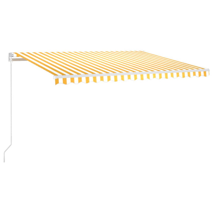 Copertină retractabilă manual cu LED, galben și alb, 450x350 cm WALTI