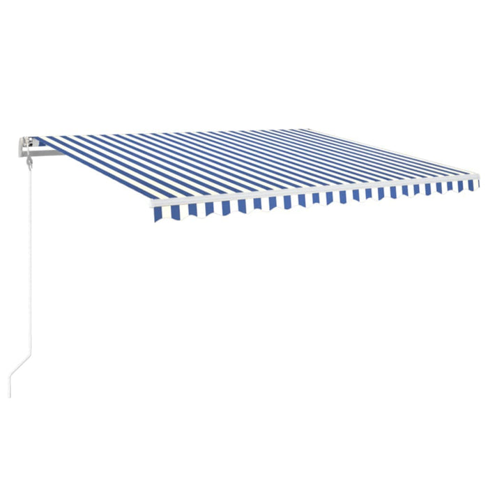 Copertină retractabilă automat, albastru și alb, 450x350 cm - WALTI WALTI