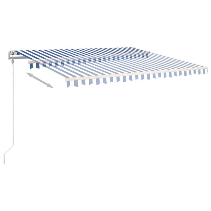 Copertină retractabilă automat, albastru și alb, 450x350 cm - WALTI WALTI