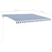 Copertină automată cu LED&senzor vânt, albastru/alb, 450x350 cm - WALTI WALTI