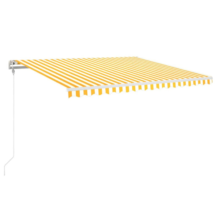 Copertină automată cu LED&senzor vânt, galben/alb, 450x350 cm WALTI