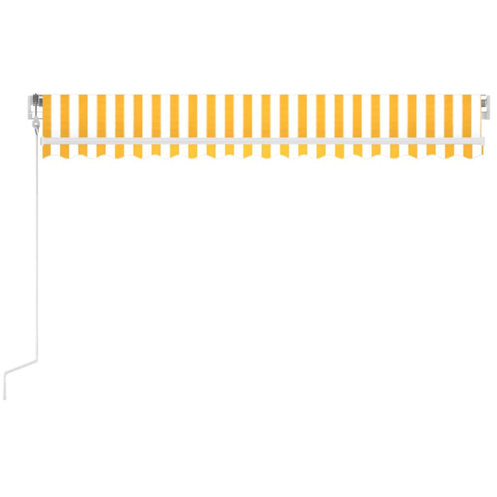 Copertină automată cu LED&senzor vânt, galben/alb, 450x350 cm WALTI