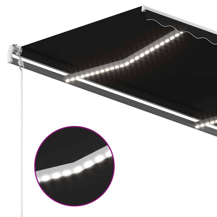 Copertină automată cu LED & senzor vânt, antracit, 450x350 cm - WALTI WALTI