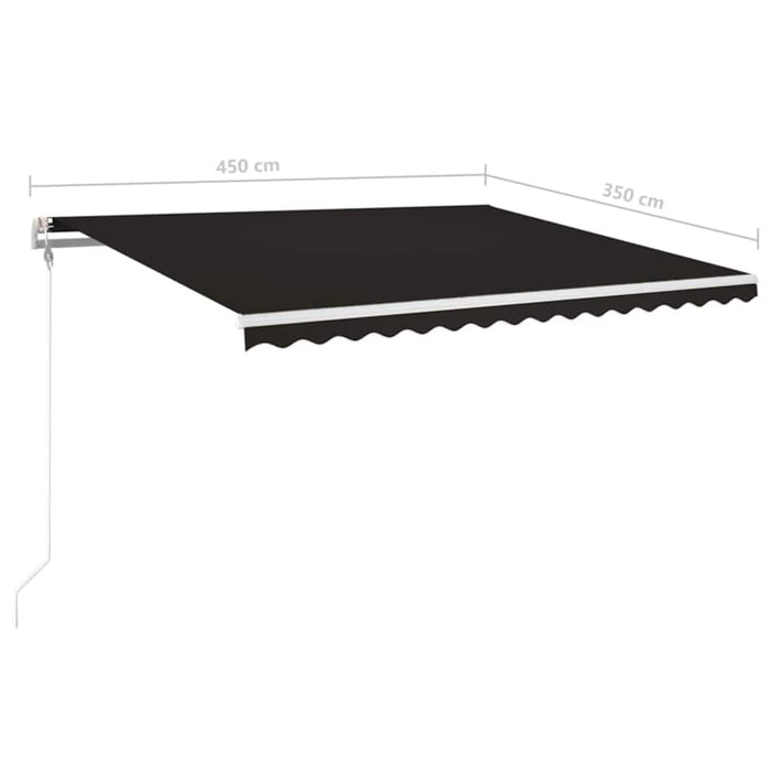 Copertină automată cu LED & senzor vânt, antracit, 450x350 cm - WALTI WALTI
