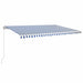 Copertină retractabilă manual, albastru și alb, 500x350 cm - WALTI WALTI