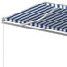 Copertină retractabilă manual, albastru și alb, 500x350 cm - WALTI WALTI