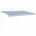 Copertină retractabilă manual, albastru și alb, 500x350 cm - WALTI WALTI