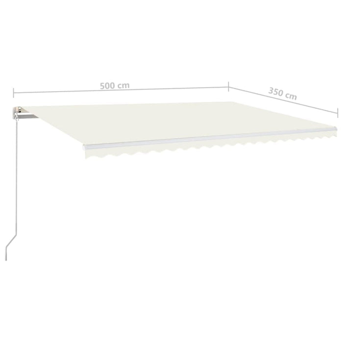 Copertină retractabilă manual, crem, 500x350 cm - WALTI WALTI