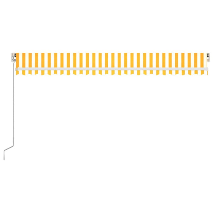 Copertină retractabilă manual, galben și alb, 500x350 cm - WALTI WALTI